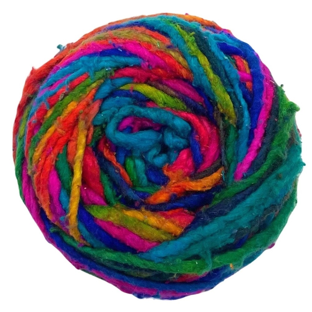 Darn Good Yarn Recycled Silk Roving Watercolors Worsted Weight Knit Crochet NWT